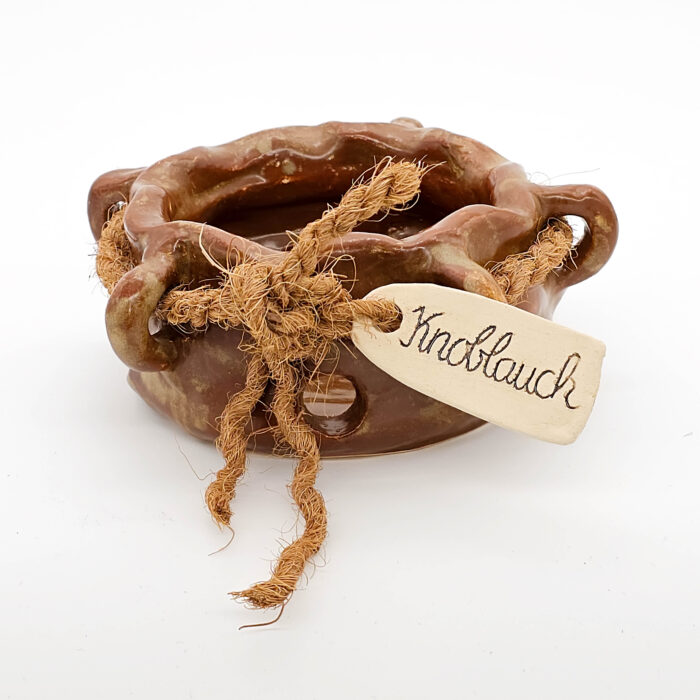 Aufbewahrung aus Ton für Knoblauch in Sackform