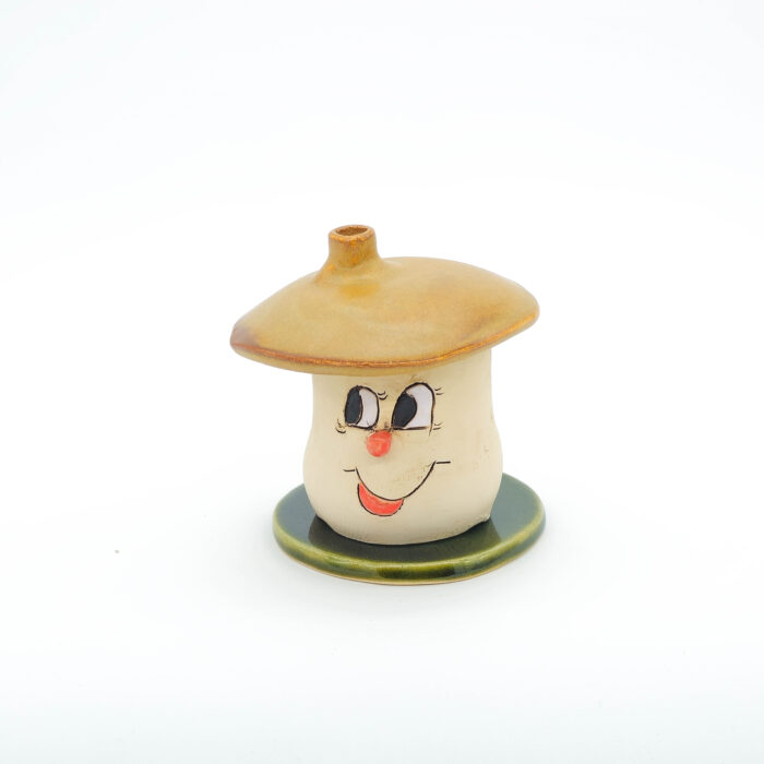 Räucherpilze aus Ton, brauner Pilzhut