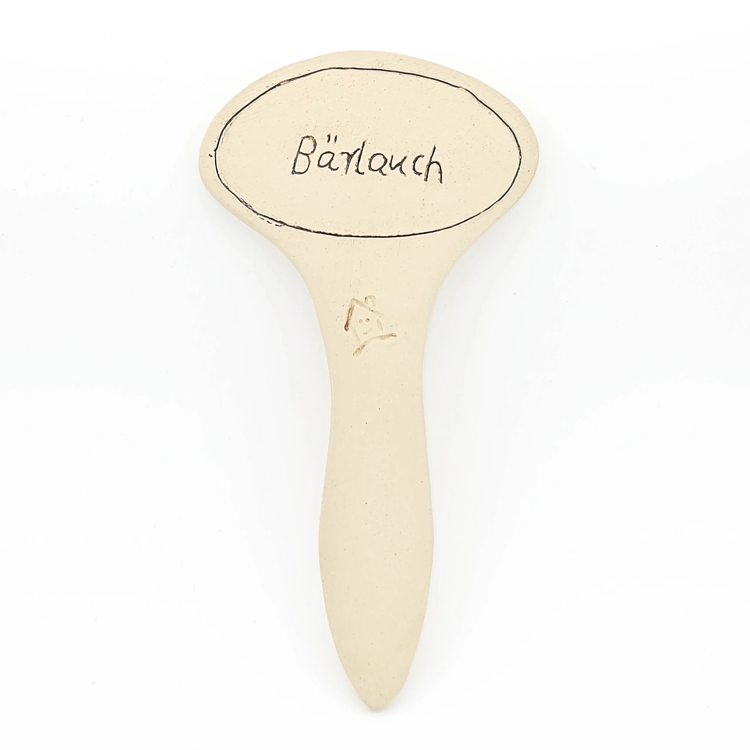 Kräuterschild aus Ton für Bärlauch
