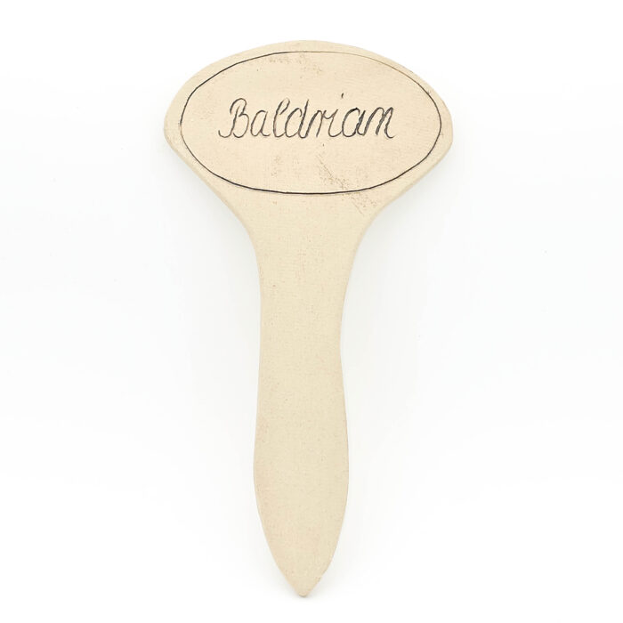 Kräuterschild aus Ton für Baldrian