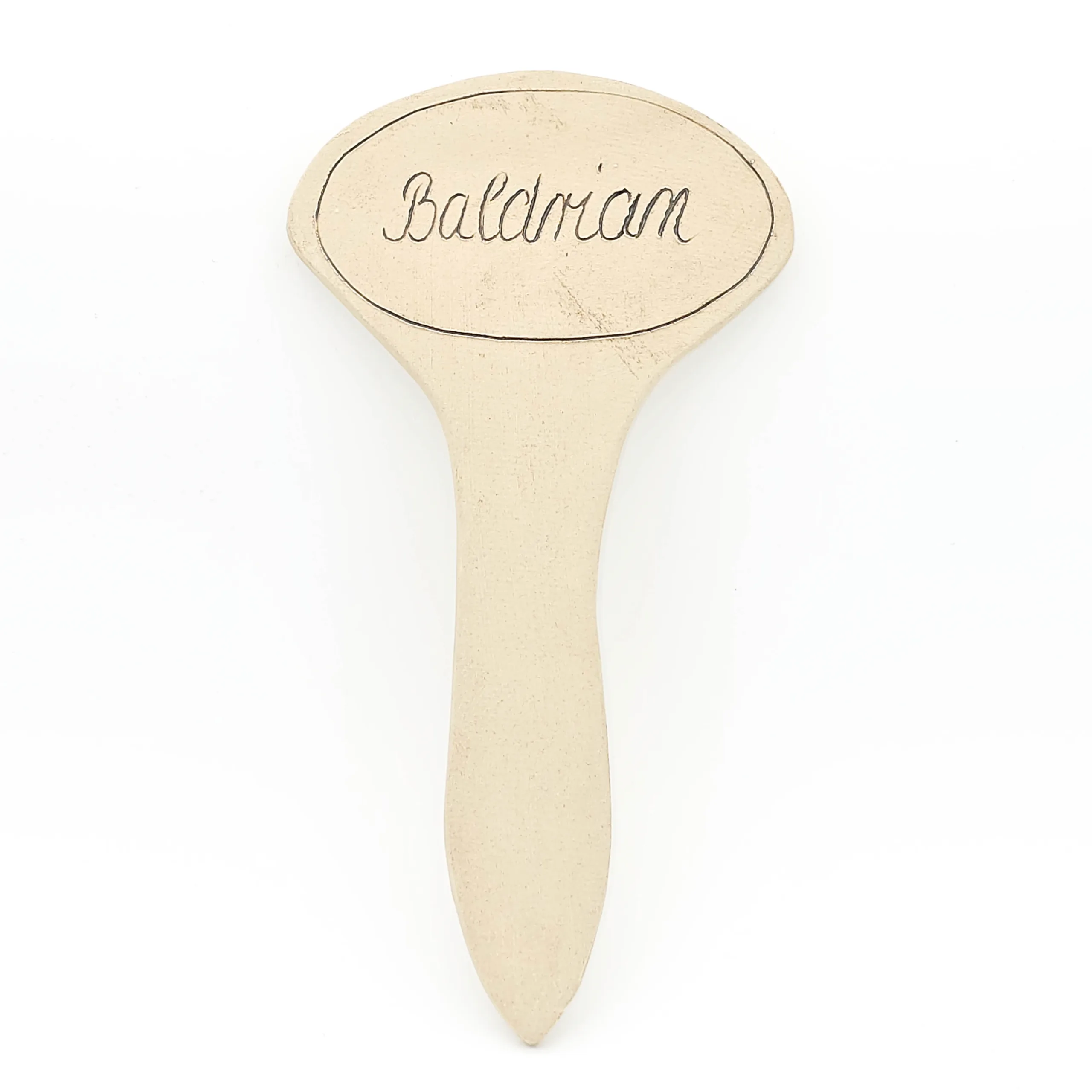 Kräuterschild aus Ton für Baldrian
