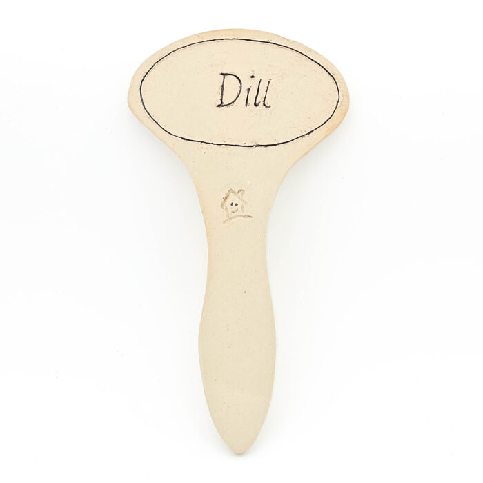 Kräuterschild aus Ton für Dill