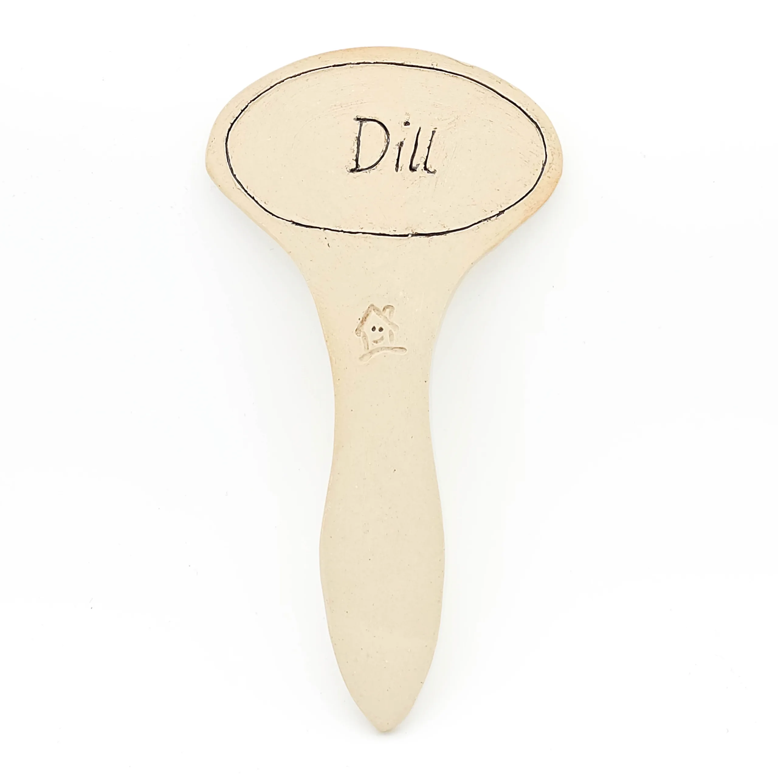 Kräuterschild aus Ton für Dill