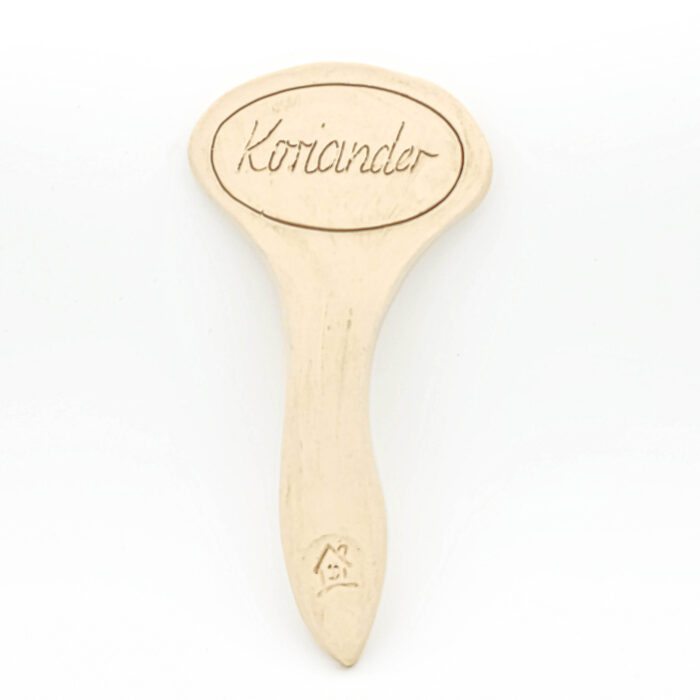 Kräuterschild aus Ton für Koriander