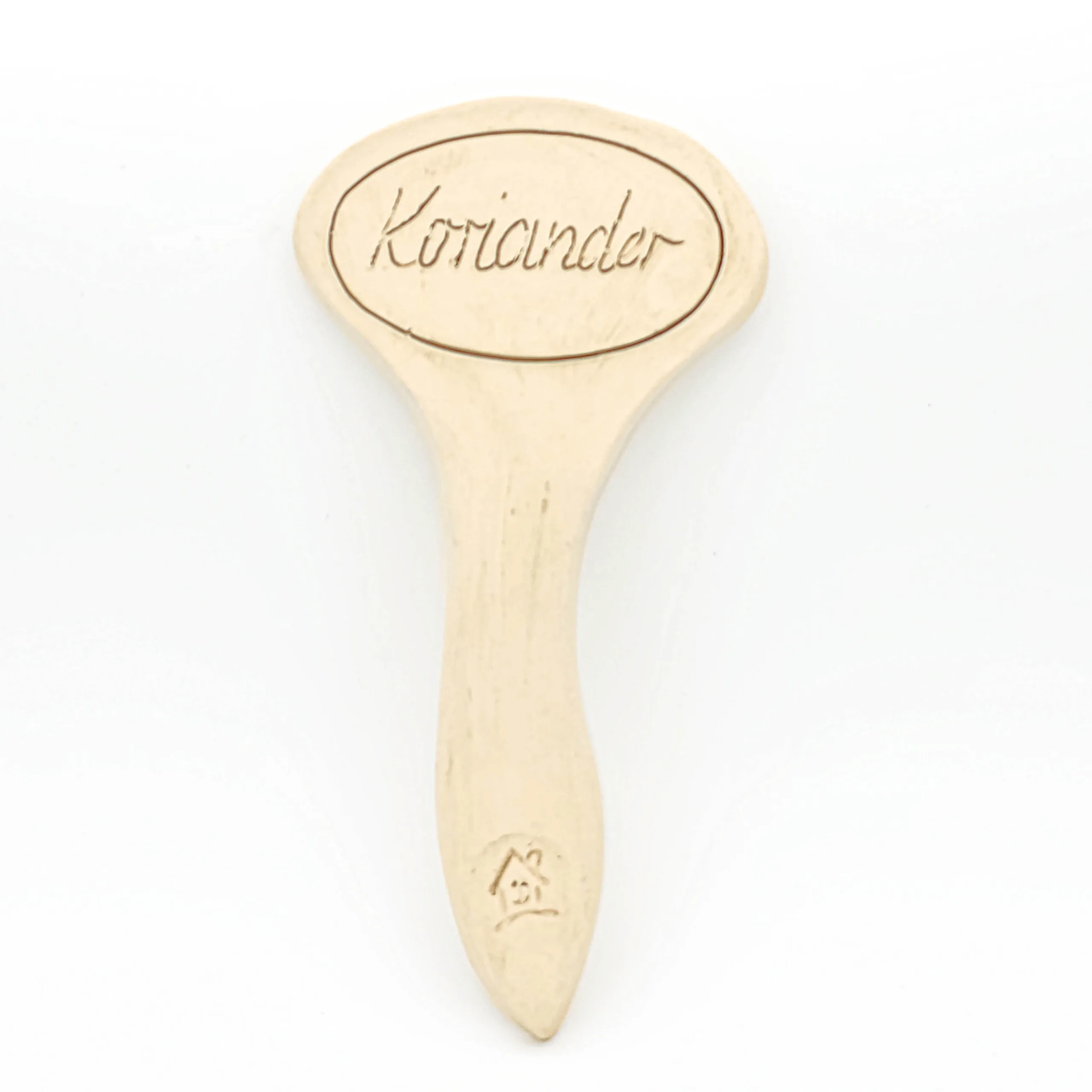 Kräuterschild aus Ton für Koriander