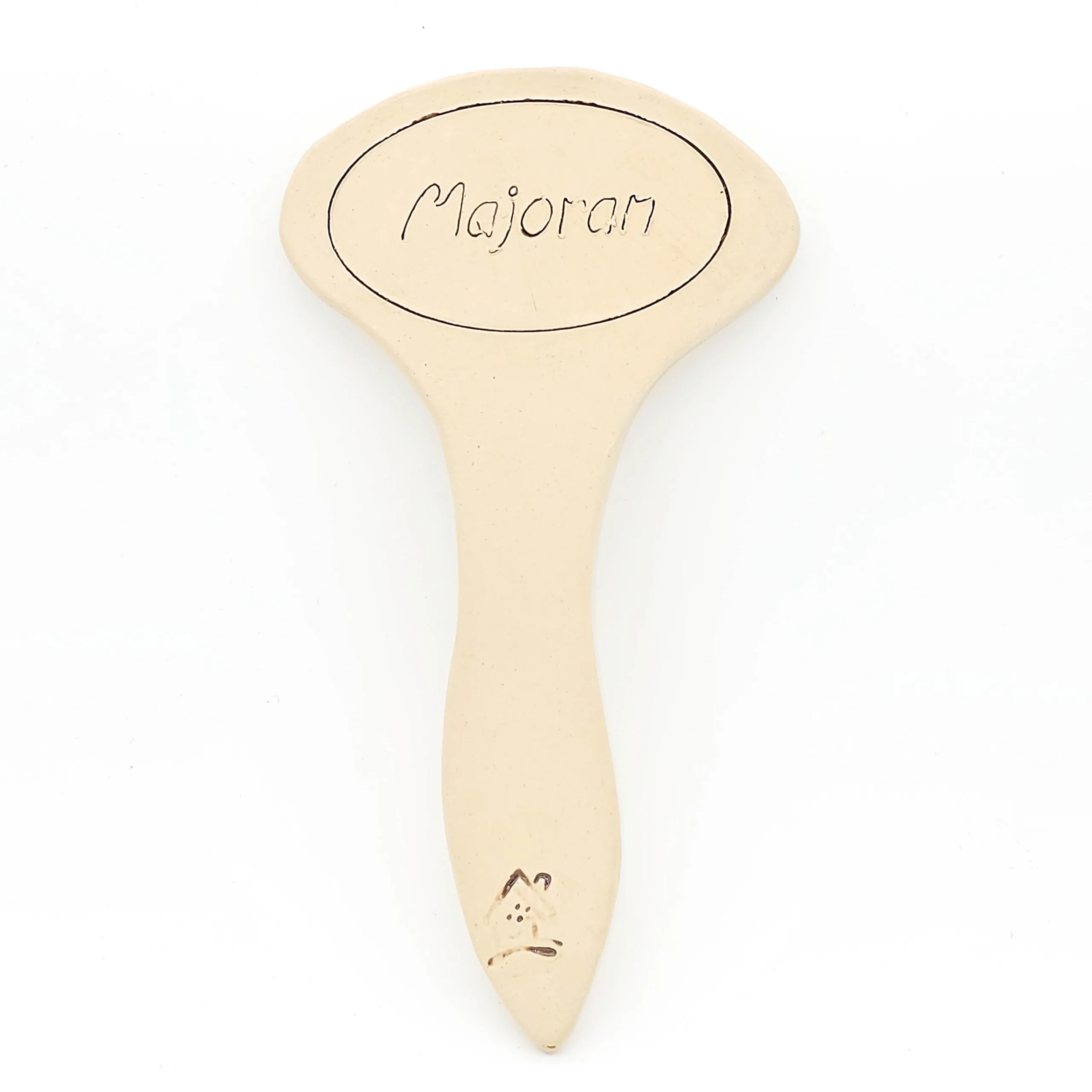 Kräuterschild aus Ton für Majoran