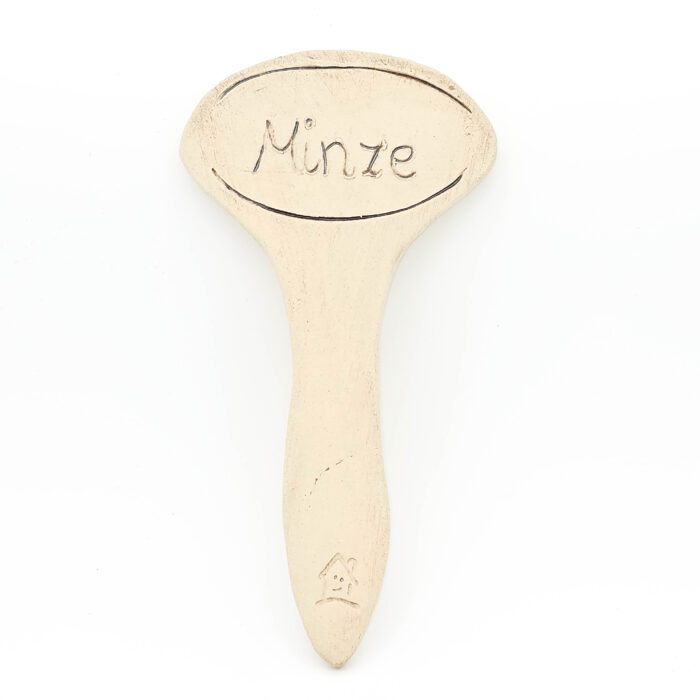 Kräuterschild aus Ton für Minze