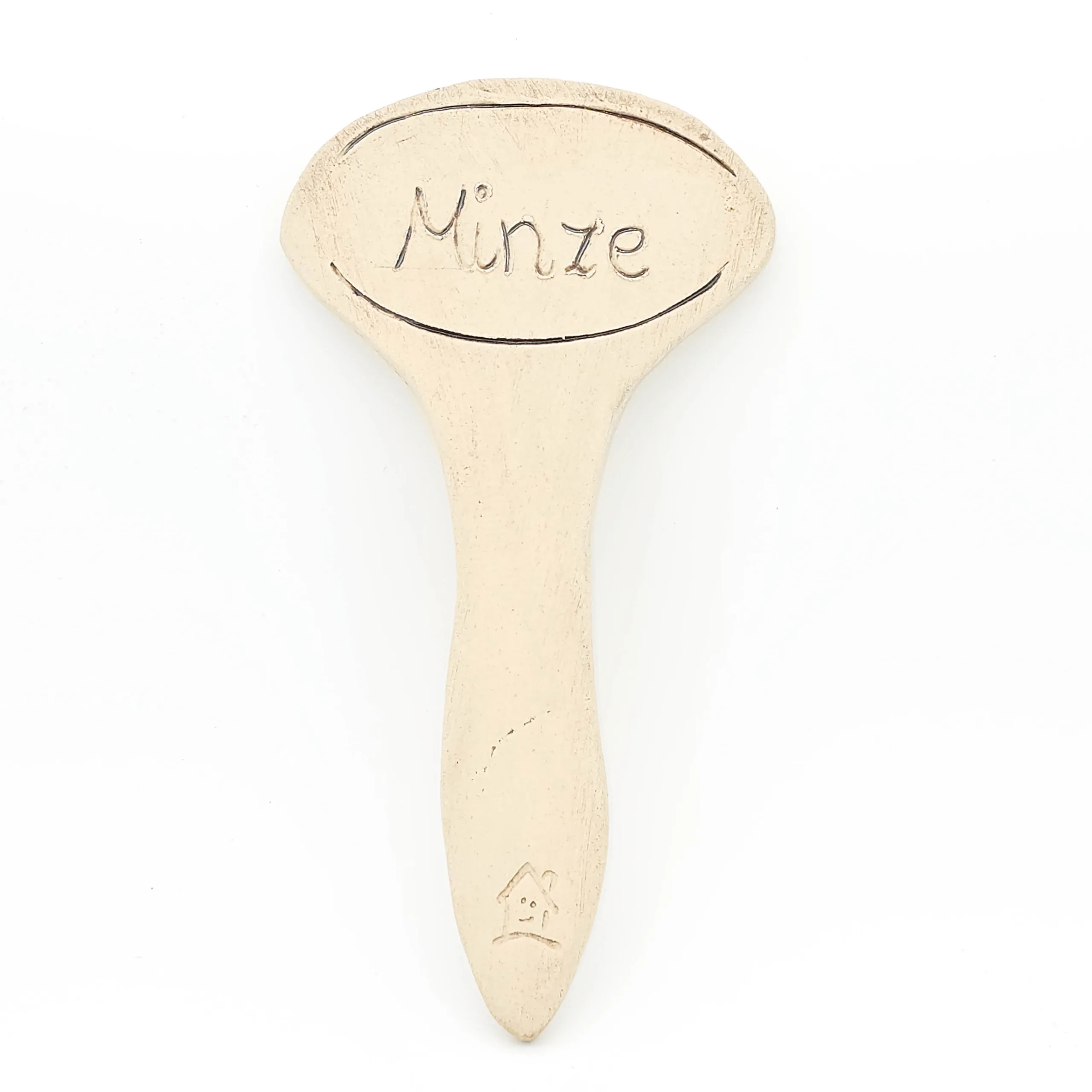 Kräuterschild aus Ton für Minze