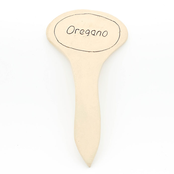 Kräuterschild aus Ton für Oregano