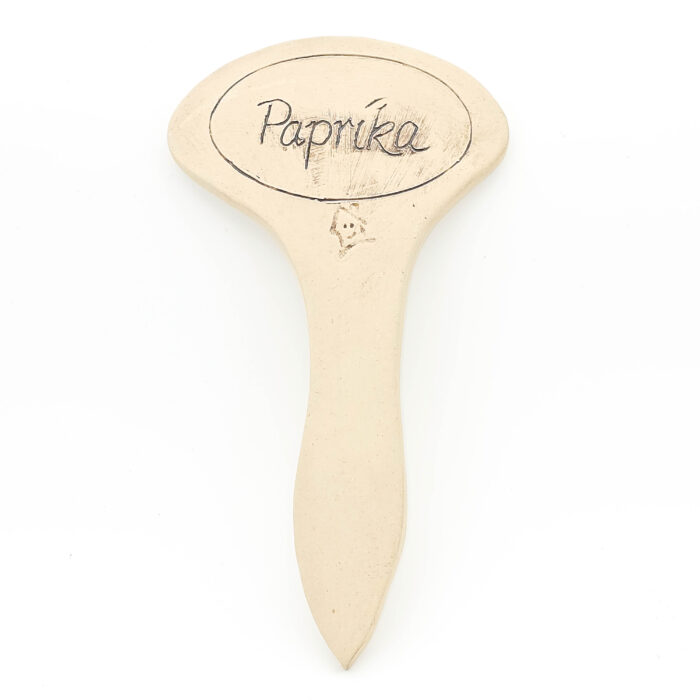 Kräuterschild aus Ton für Paprika