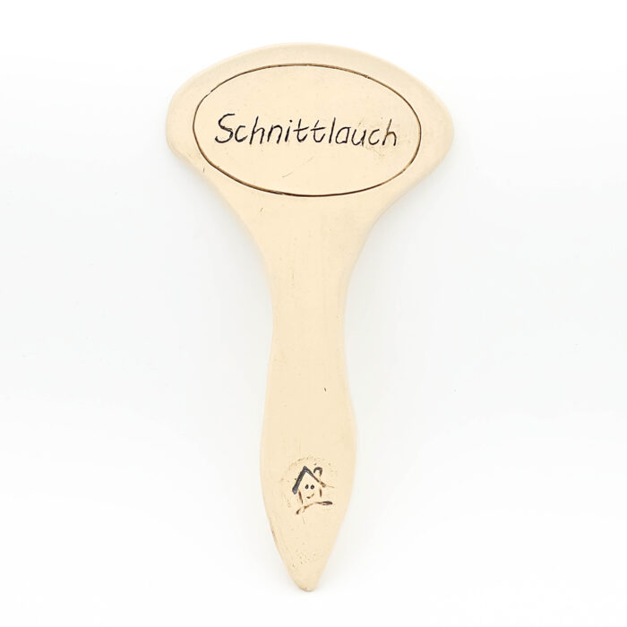 Kräuterschild aus Ton für Schnittlauch