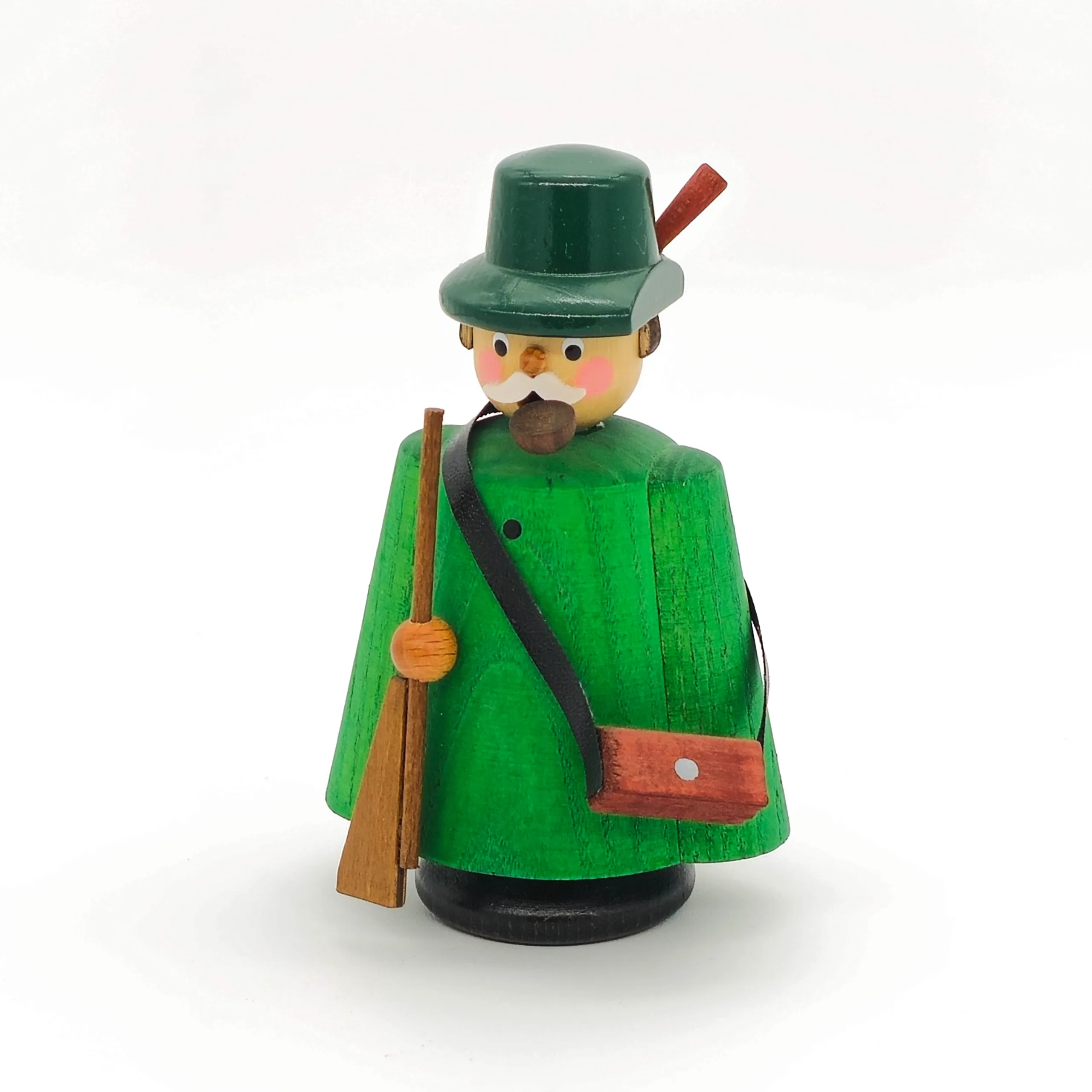 Räuchermann aus Holz in Form eines Jägers