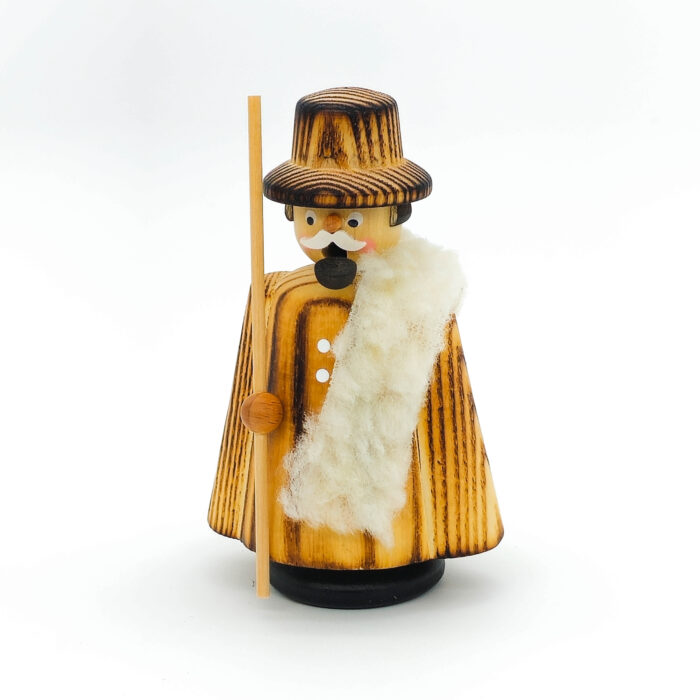 Räuchermann aus Holz in Form eines Schäfers - gesandelt