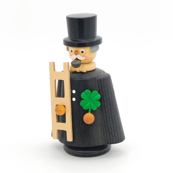 Räuchermann aus Holz in Form eines Glücksbringers/Schornsteinfegers