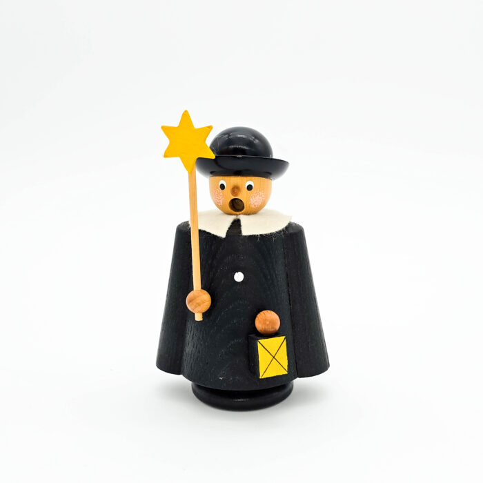 Räuchermann aus Holz in Form einer Kurrende mit Stern