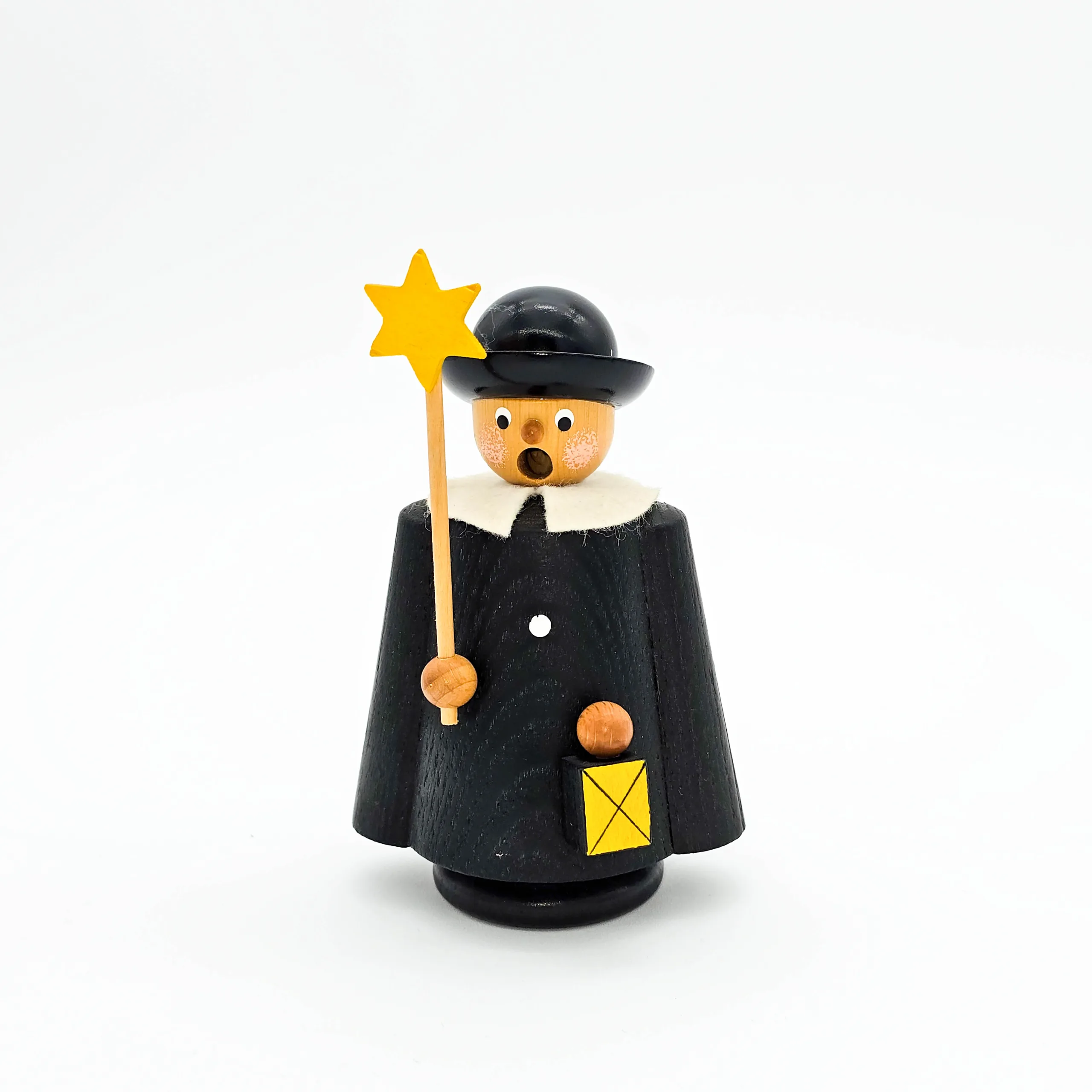Räuchermann aus Holz in Form einer Kurrende mit Stern