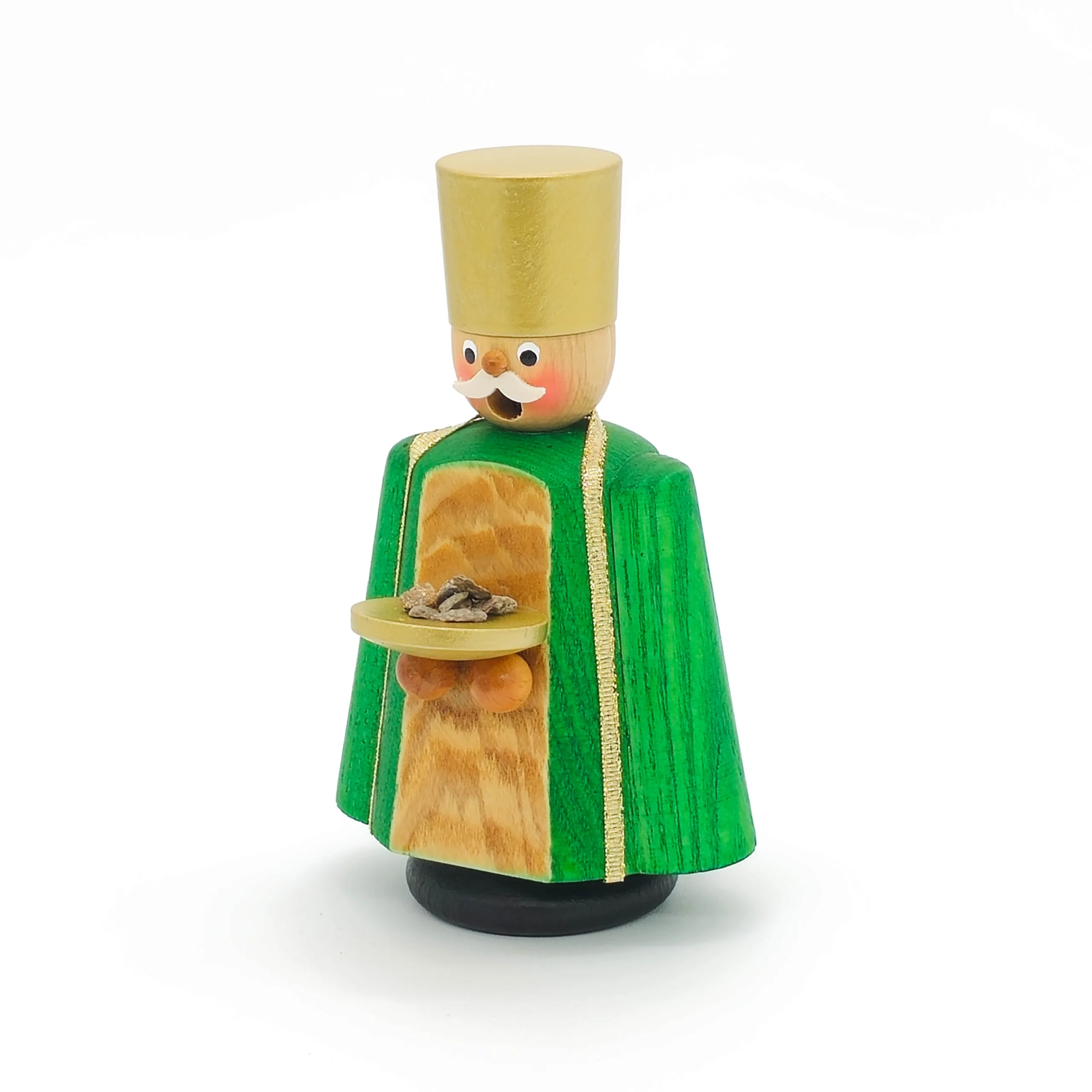 Räuchermann aus Holz in Form von Balthasar, einer der heiligen Drei Könige