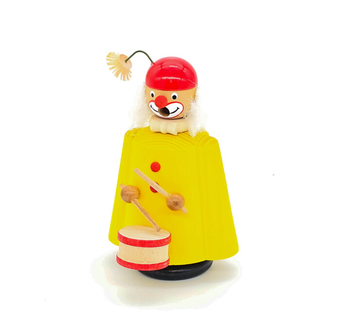 Räuchermann aus Holz in Form eines Clowns