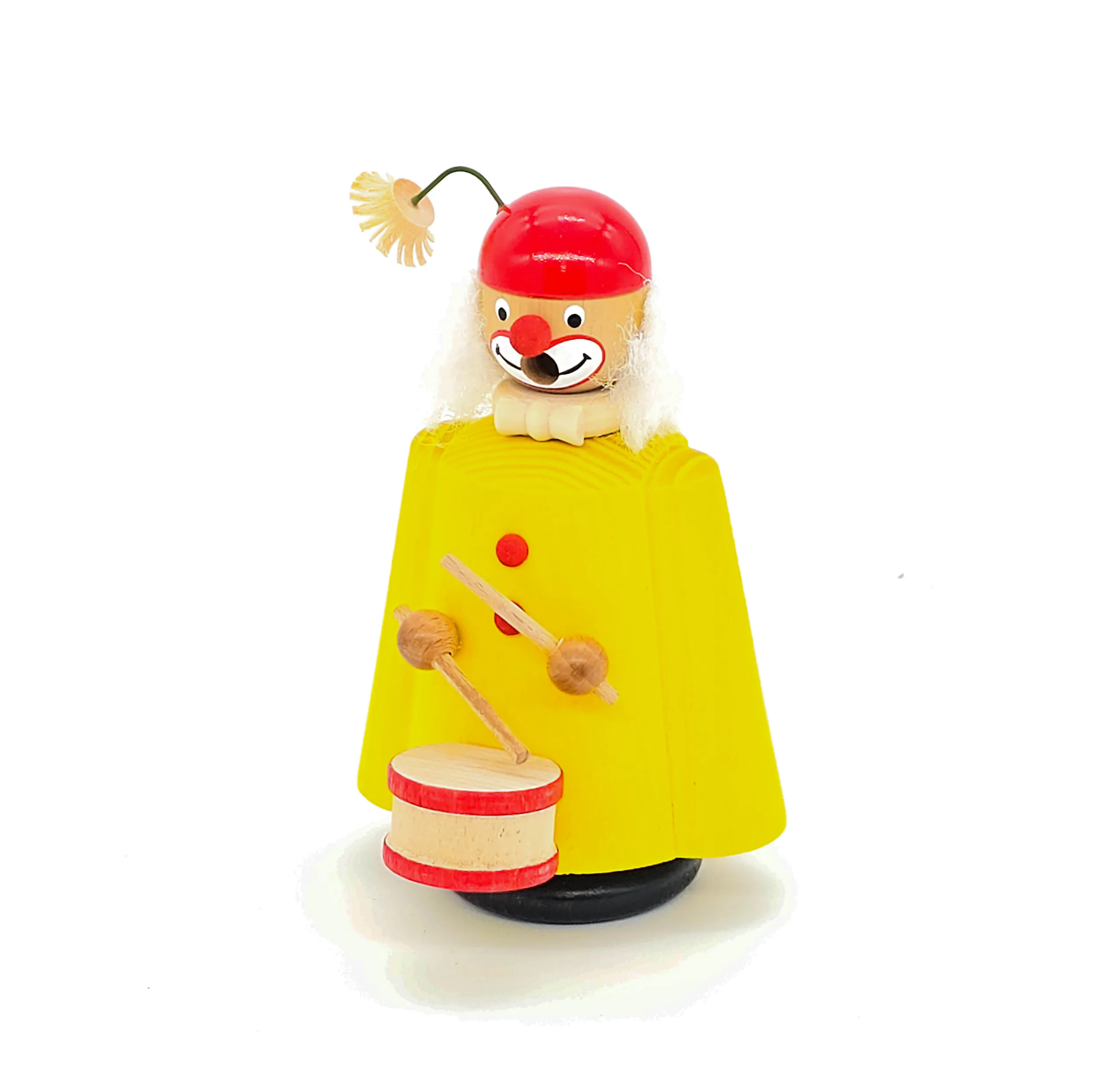 Räuchermann aus Holz in Form eines Clowns