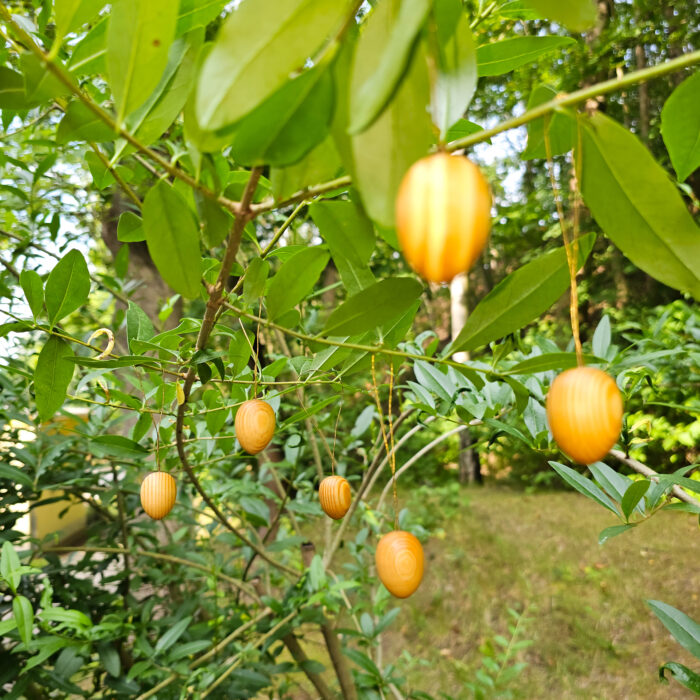 Ostereier zum hängen in natur