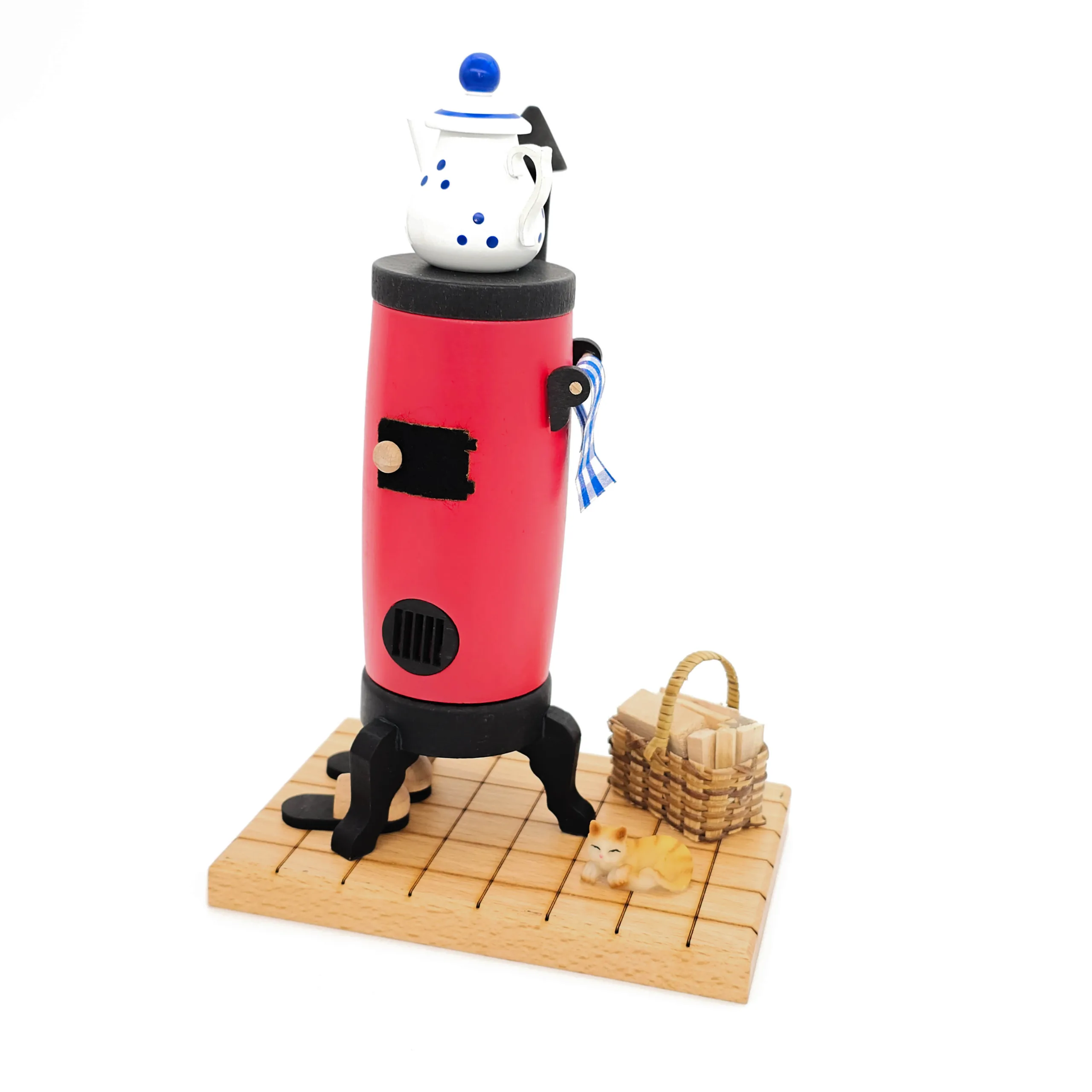 Räucherofen mit Kanne aus Holz
