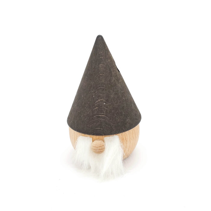 Räucherzwerge aus Holz mit braunem Hut und Bart