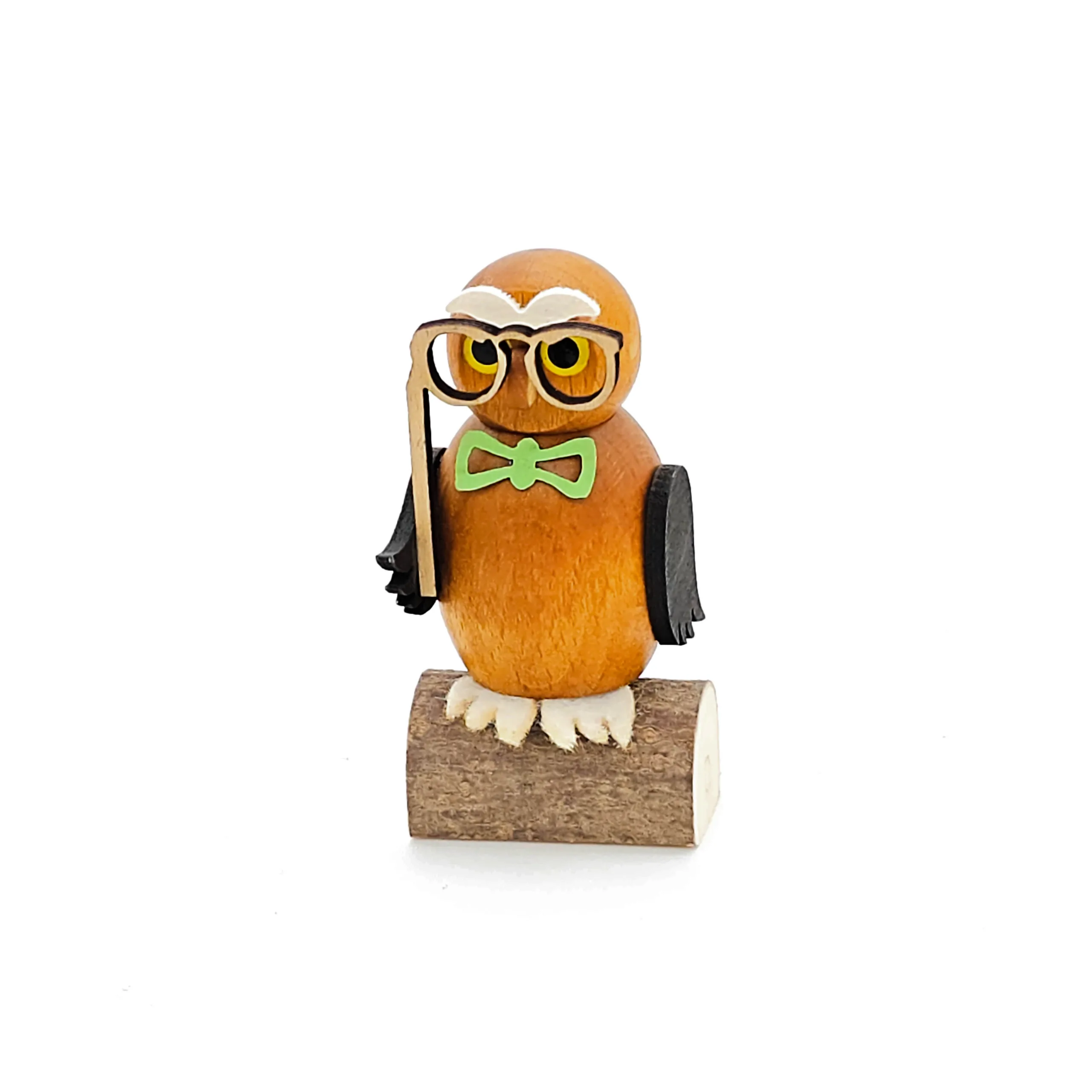 kleine Eulen aus Holz mit Brille