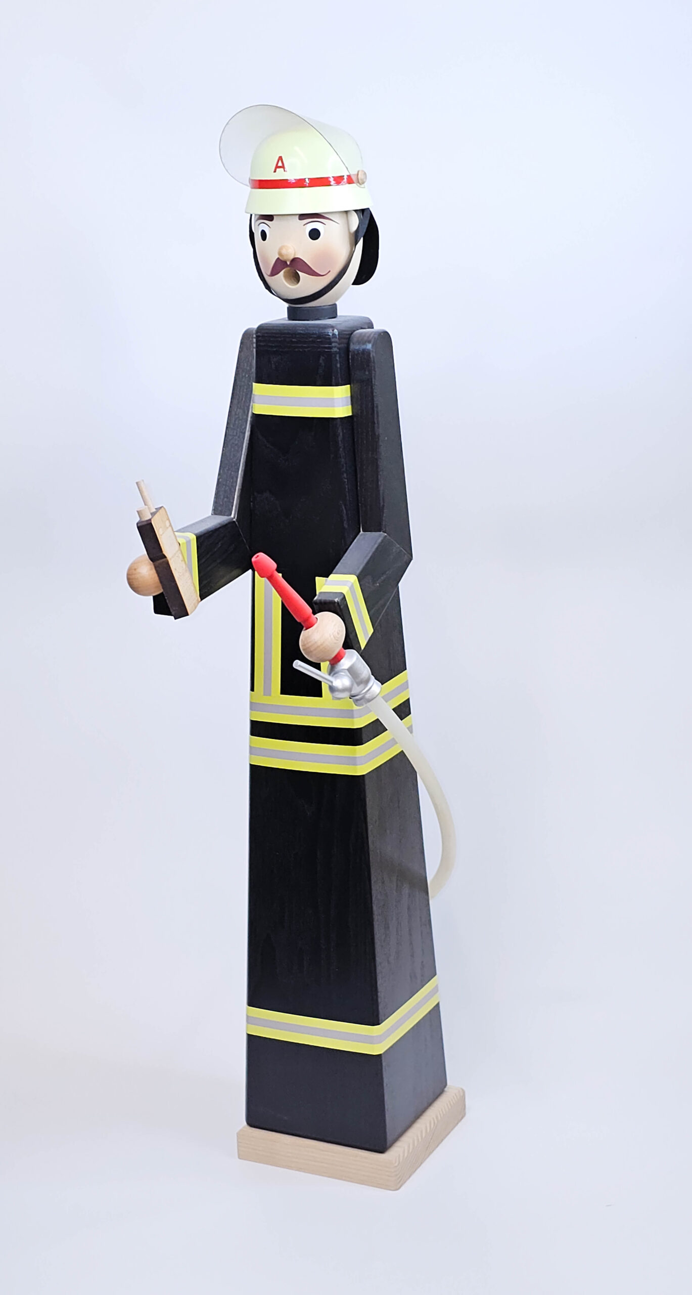 Räuchermann als Feuerwehrmann, aus Holz, 70cm hoch