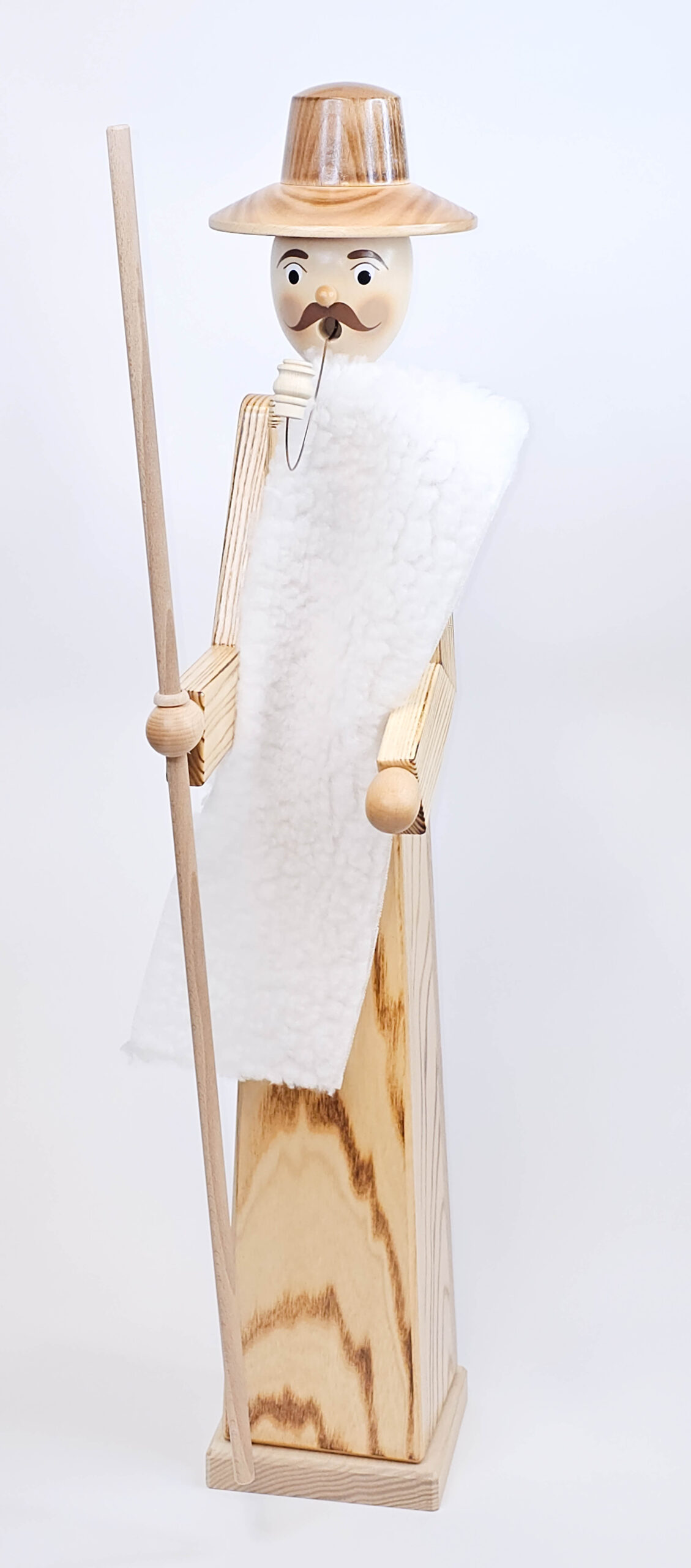 Räuchermann als Schäfer, aus Holz, gesandelt, 70cm hoch